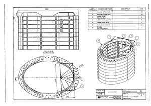 Bauplan des Spiralweinkellers Oval